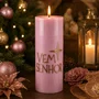 Vela Advento Rosa para Altar Vem Senhor - 20 x 7 cm 