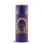 Vela Advento Roxa para Altar Nascimento Dourado - 20 x 7 cm
