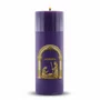 Vela Advento Roxa para Altar Nascimento Dourado - 20 x 7 cm