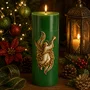 Vela Advento Verde para Altar Anjo - 20 x 7 cm 