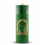 Vela Advento Verde para Altar Nascimento Dourado - 20 x 7 cm 