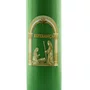 Vela Advento Verde para Altar Nascimento Dourado - 20 x 7 cm 