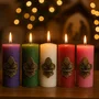 Vela Altar e Advento 20 cm x 7 cm Verde Texturizada - Flor de Lis