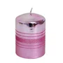 Vela Decorativa Coluna Rosa Glíter 10 cm x 7 cm