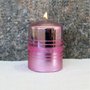 Vela Decorativa Coluna Rosa Glíter 10 cm x 7 cm