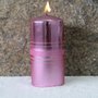 Vela Decorativa Coluna Rosa Glíter 15 cm x 7 cm
