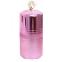 Vela Decorativa Coluna Rosa Glíter 15 cm x 7 cm