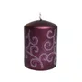 Vela Decorativa Coluna Roxo Glíter 10 cm x 7 cm