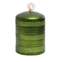 Vela Decorativa Coluna Verde Glíter 10 cm x 7 cm