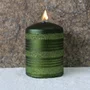 Vela Decorativa Coluna Verde Glíter 10 cm x 7 cm