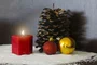 Vela Sextavada de Natal Vermelha