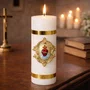 Vela Votiva G Premium Aplique Sagrado Coração de Jesus